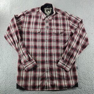 Kuhl Shirt Mens Medium Red Plaid Long Sleeve Button Front Gauze Outdoor Pockets